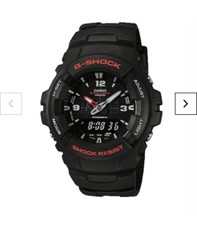 Casio G-100-1BVMES G-Shock watch Analogue & Digital, Black Resin strap