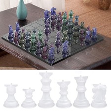 International Chess Piece Silicone Molds Resin Casting UV Epoxy Moulds DIY Craft