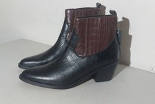 New Look Leather Cowboy Western Boot Size 8 Alligator Print New