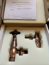 Two Traditional Thermostatic Radiator Valves  Antique Copper Finish (£25 each)