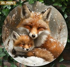 Beautiful Metal Fox With Cub