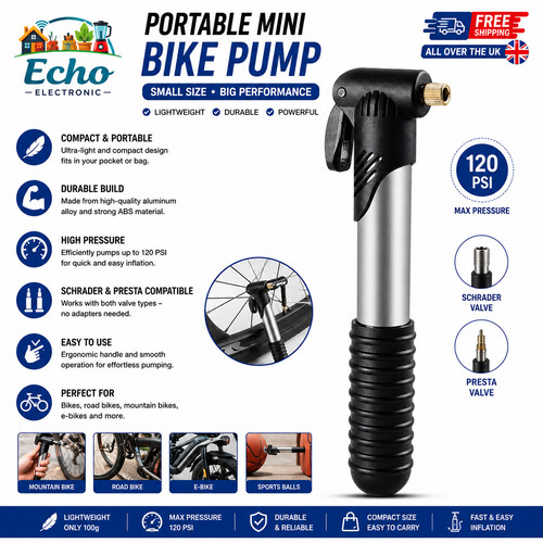 Portable mini bike pump - mini,