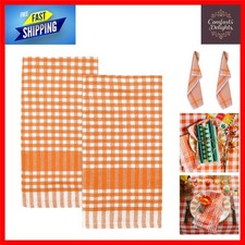 Vibrant Orange Gingham Cotton