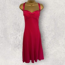 Renato Nucci Womens Cerise Pink Silk Sweetheart Strappy Occasion Dress UK 12