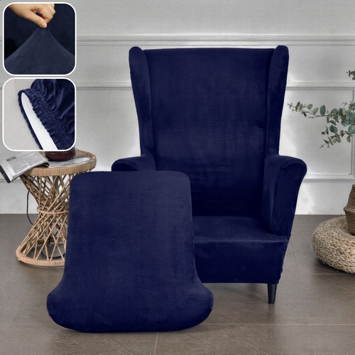Plush velvet wingback chair - velvet,