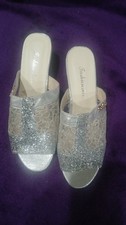 Women's Mules,Silver