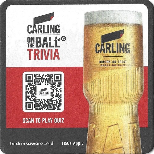 Carling beer mat from uk - beer,