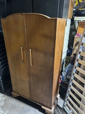 Vintage Oak Art Deco Wardrobe Hall Cupboard, 1930s Great Solid Condition