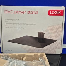 Glass DVD Player Stand Logik Wall Mount Shelf Holds 10kg 14"x10" LSHELF15