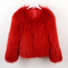 Fashion Luxury Red Real Fur