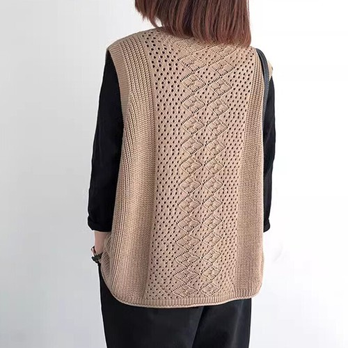 Lady knitted vest waistcoat - lady,