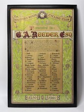 Southern Road Cycling Club Service Certificate 1920-1946 presented to President