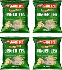 Gold Tea Instant Ginger Tea with Honey 360g (20 Sachets) (Pack of 4)
