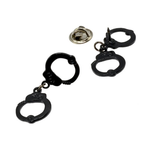 Police hand cuff - black, lapel