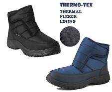 Mens Thermal Fleece Lined Touch Fasten Winter Warm Insulated Ankle Snow Boots