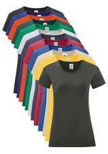 Fruit of the Loom Womans Ladies Soft Touch Plain Cotton Iconic Tee Shirt T-Shirt