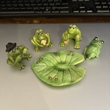 Vintage Enesco Plastic Frogs