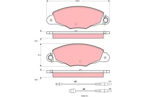 Brake pads gdb1336 trw - brake,