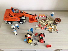 Three sets of Play Mobil,excavator,police bike & go karts.