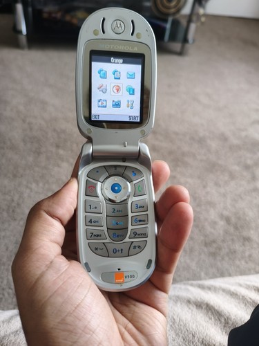 Motorola v500 silver - silver, flip