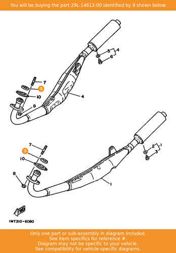 Yamaha gasket exhaust pipe - gasket,,