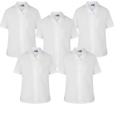 Pack of 5 White Short Sleeve
