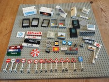 Vintage Lego Town Vehicles Printed spare parts pieces & road signs  1970s 1980s