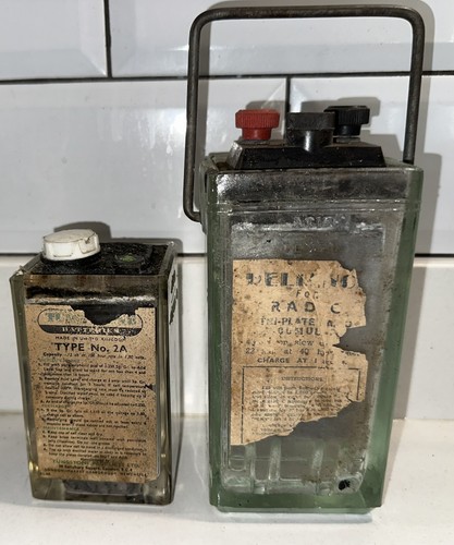 Vintage glass accumulator - 2x,
