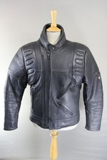 FRANK THOMAS CLASSIC BLACK COWHIDE LEATHER BIKER JACKET 42-44 INCH CHEST