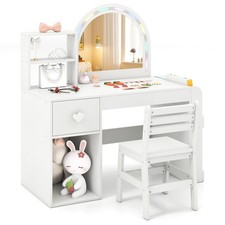 COSTWAY Kids Vanity Table and