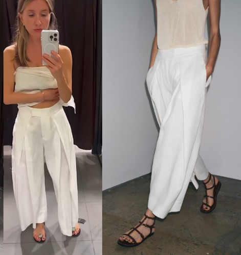 Zara white volume linen - zara,