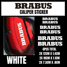 6PCS BRABUS Brake Caliper Stickers High Quality and Heat Resistance Decal-white