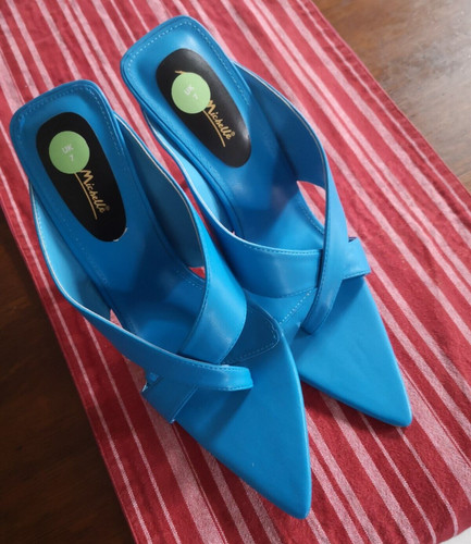 Bright blue high heels - high,