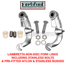 Lambretta SX 125, 150  FORK LINKS + STAINLESS BOLTS Non-Disc /  Drum Brake Type