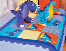 0095 Knitting Dinosaur Blanket 37x52ins Aran - Vintage Pattern Copy