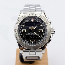 Breitling Airwolf A78363 Blue Dial Digital Analog Steel Pilot & Co Pilot