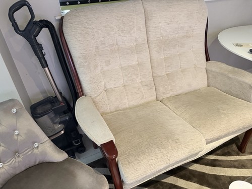 Beige fabric seater sofa - fabric,