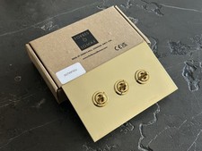 Forbes & Lomax Light Switch Triple/Dolly Type Polished Brass. 2GTWFR/U.