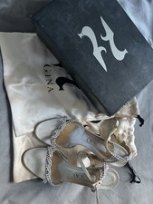 Gina Campari Platinum Mist Heels Size 40 UK 7 Including Bag And Box (check Desc)