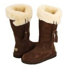 UGG Plumdale Fur Cuff Chestnut Boots