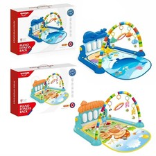 GYM PLAY MAT BABY NEWBORN KID 3 IN1 FITNESS MUSIC LAY FUN PIANO BOY GIRL PLAYMAT