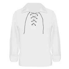 CHILDS WHITE LACE UP SHIRT