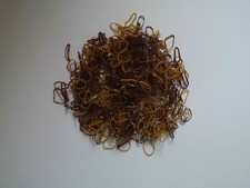 250 Poly Rubber Braiding Plaits Hair Elastic Bands Small Brown Hair Bands