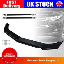 For Peugeot 207 407 306 508 Glossy Front Bumper Lip Splitter Spoiler +Strut Rods
