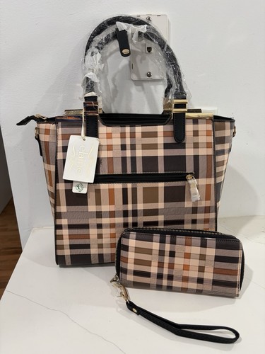 New plaid handbag and wallet - plaid,
