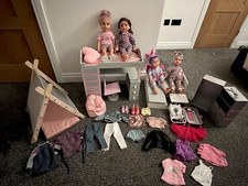 Designafriend Bundle Bunk Bed, Sofa, Teepee, 4 Dolls, Wardrobe, Suitcase, Outfit