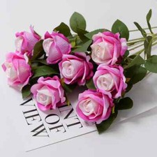 Artificial Roses Realistic Fake Flowers Wedding Romantic Valentines Home Decor
