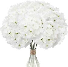 12Pcs Artificial Hydrangeas Realistic Silk Hydrangeas Heads with Stems Decor
