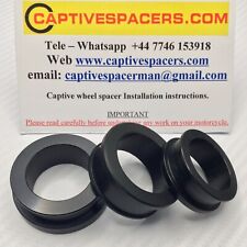 SUZUKI GSXR-1000 GSXR1000R  2017 -  2024 Captive wheel Spacers. Full set. BLACK