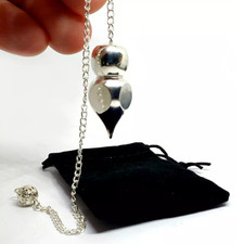 Metal Pendulum Professional Silver Brass Heavy Sensitive Divination Dowser & Bag